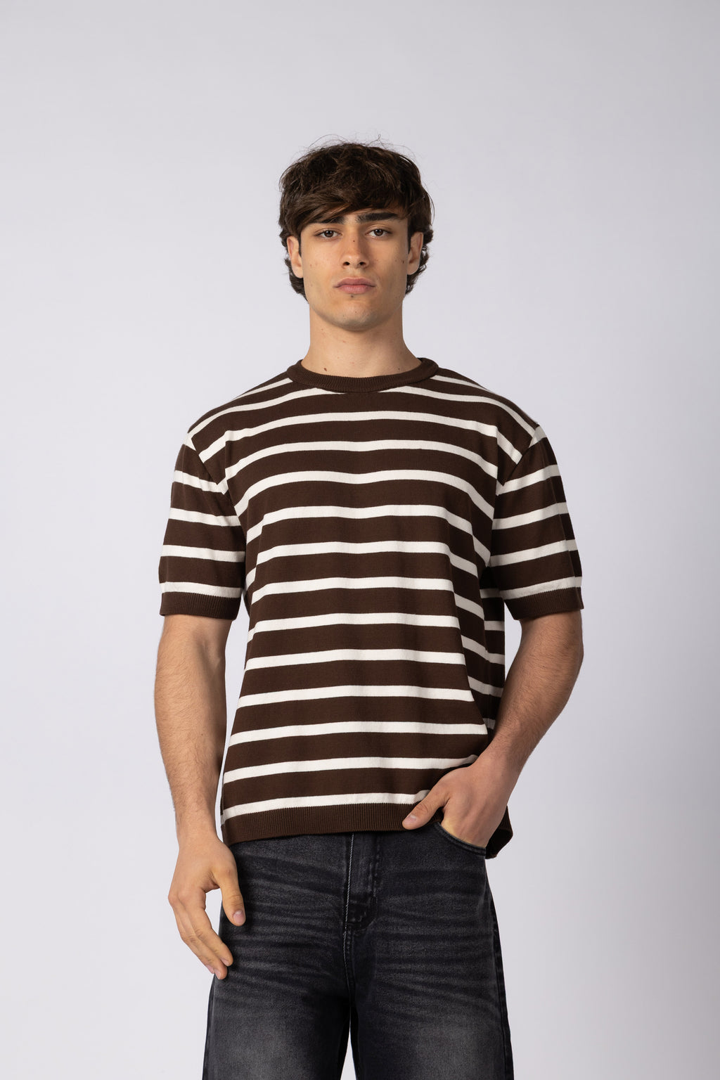 REMERA TEJIDA KROSS CHOCO