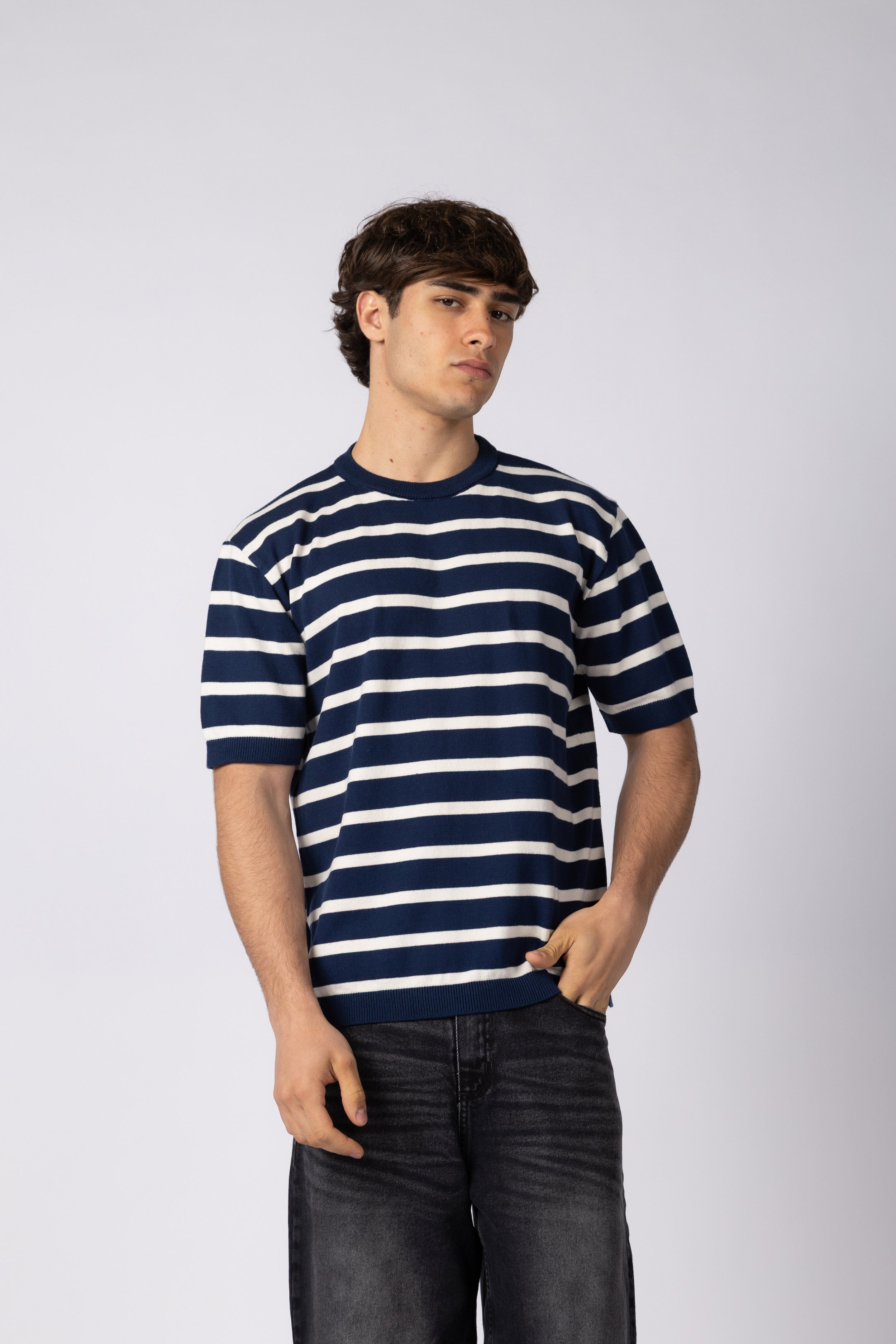 REMERA TEJIDA KROSS NAVY