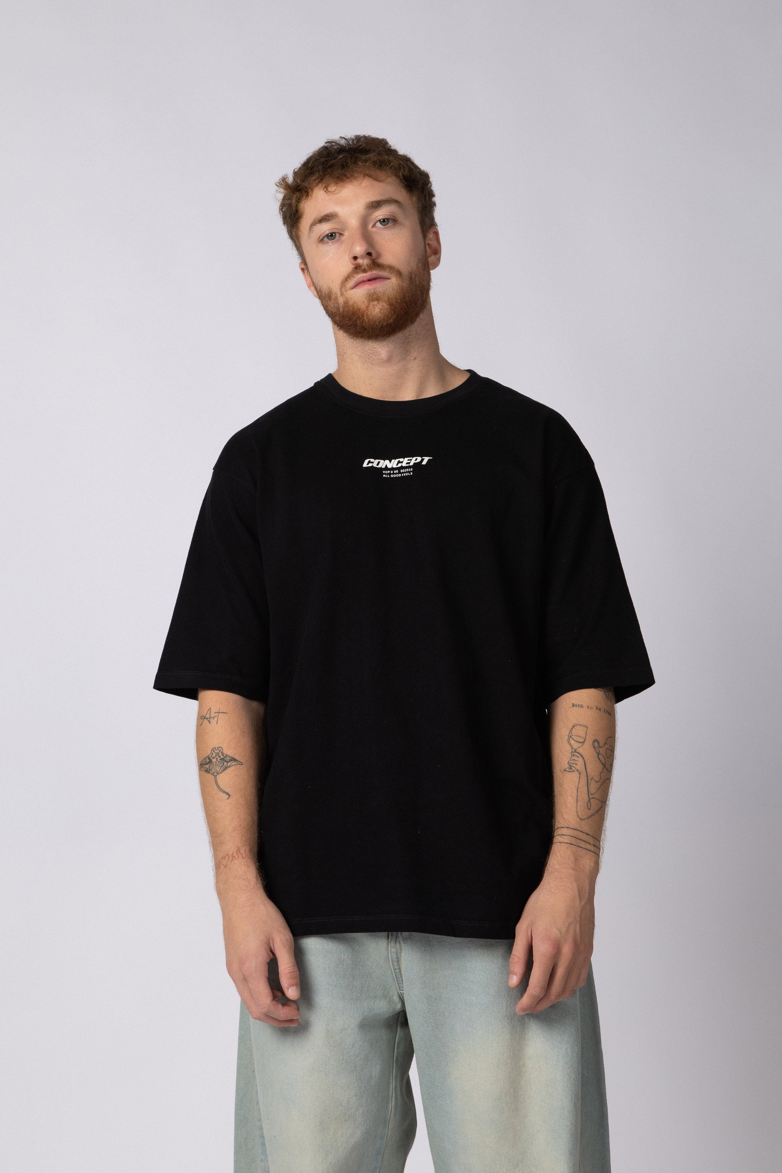 REMERA OVER RHY GRID NEGRA
