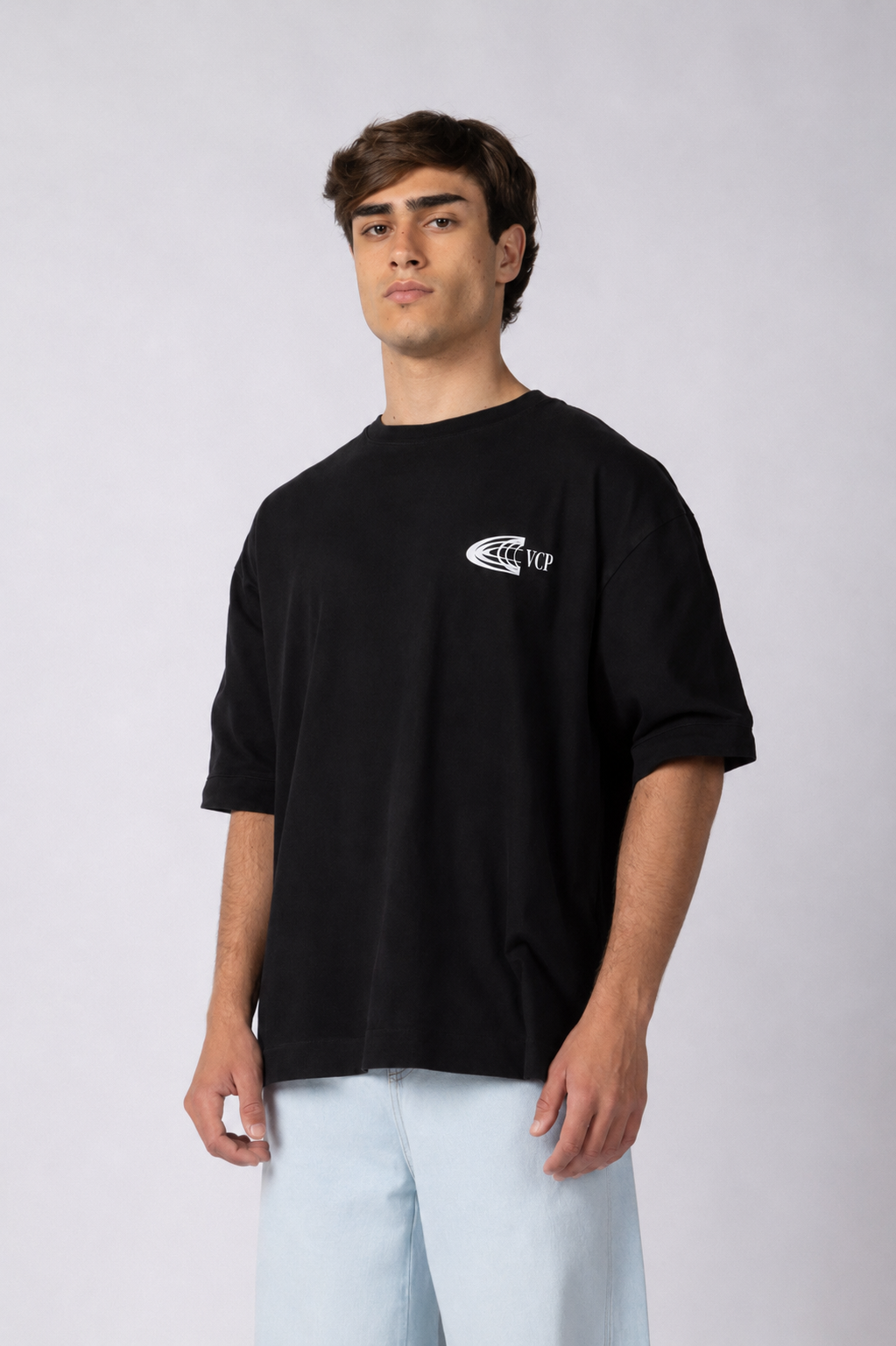 REMERA OVER HR LABEL NEGRA
