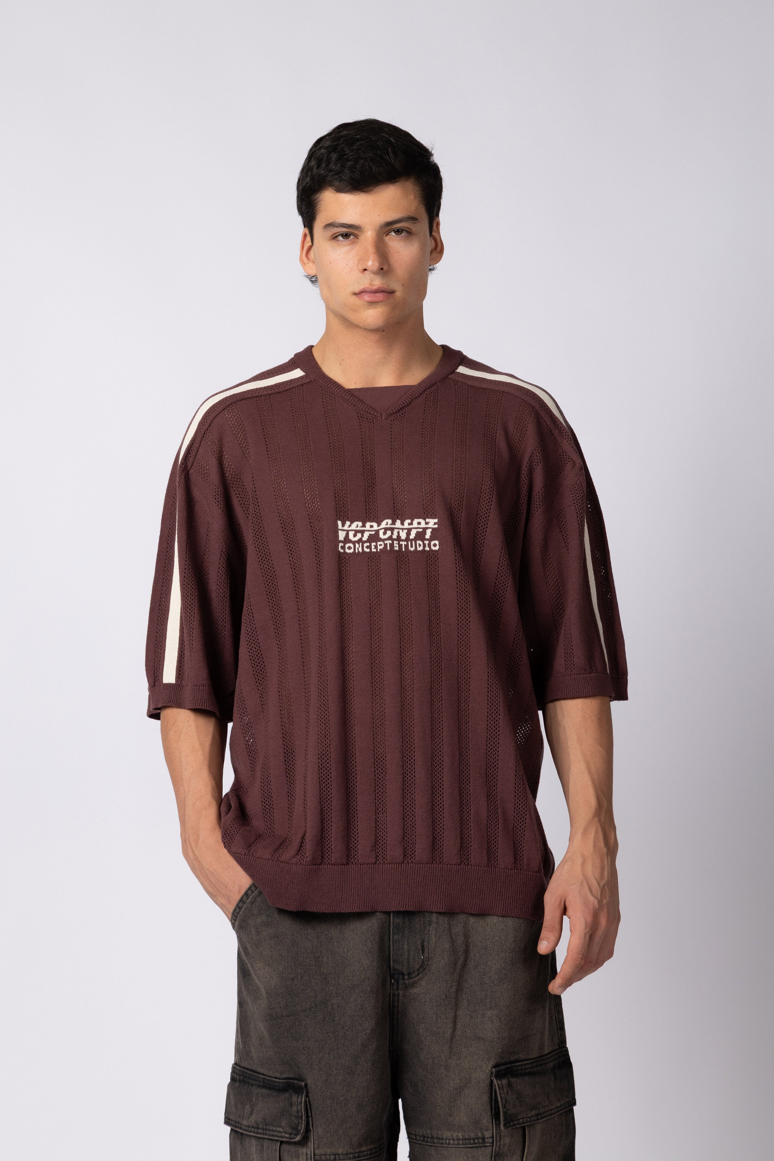 REMERA TEJIDA SPORT BORDO